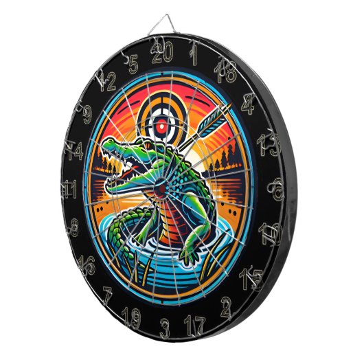 Het krokodillenmeer in Target Focus Dartbord (Voorkant Rechts)