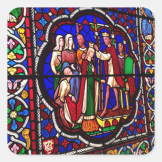 Het kruipen van Esther - het Venster van Glas in l Vierkante Sticker