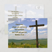 Het kruis, het Briefkaart van de Uitnodiging van (Voorkant / Achterkant)