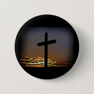 Het kruis ronde button 5,7 cm