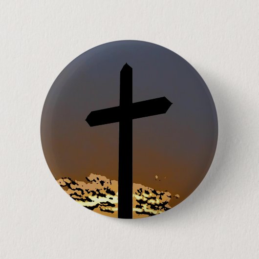 Het kruis ronde button 5,7 cm (Voorkant)
