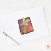 Het kruis ronde sticker (Envelop)
