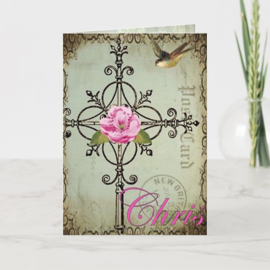 het kruis van Chris Notitiekaartje (Voorkant)