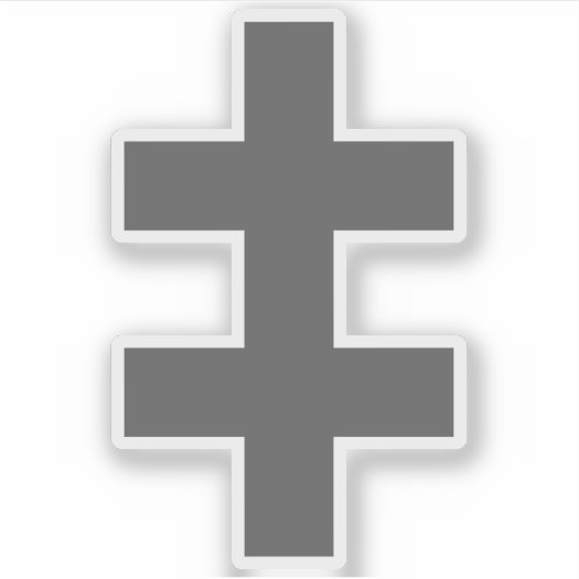 Het kruis van Lotharingen (grijs) Sticker (Voorkant)