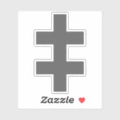 Het kruis van Lotharingen (grijs) Sticker (Vel)