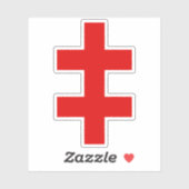 Het kruis van Lotharingen (rood) Sticker (Vel)