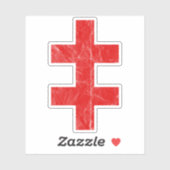 Het kruis van Lotharingen ( rood) Sticker (Vel)