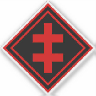 Het kruis van Lotharingen - v2 (rood) Sticker