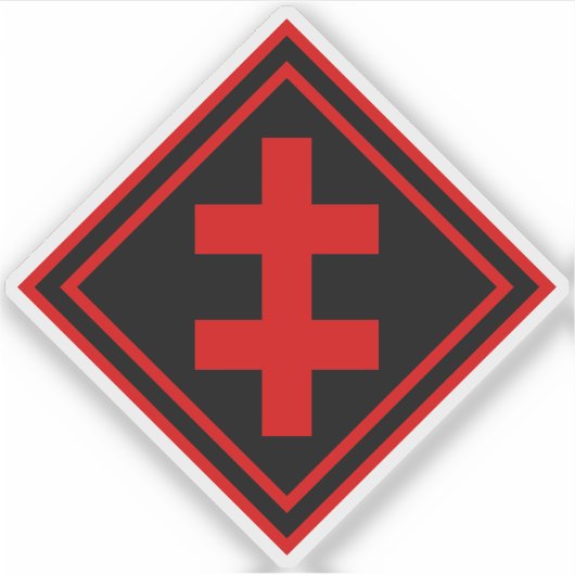 Het kruis van Lotharingen - v2 (rood) Sticker (Voorkant)