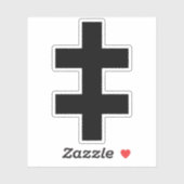 Het kruis van Lotharingen (zwart) Sticker (Vel)