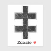 Het kruis van Lotharingen ( zwart) Sticker (Vel)