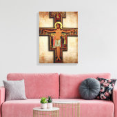 Het Kruis van San Damiano Canvas Devotionele Afbee (Insitu (Woonkamer))