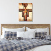 Het Kruis van San Damiano Canvas Devotionele Afbee Afdruk (Insitu (Slaapkamer))