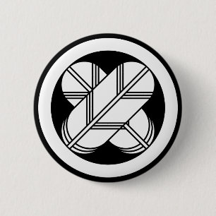 Het kruisen van hawkveren in een cirkel ronde button 5,7 cm