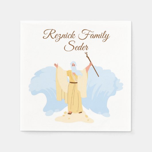 Het kruisen van het Rode Zee Joodse Passover Seder Servet (Voorkant)