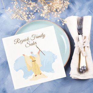 Het kruisen van het Rode Zee Joodse Passover Seder Servet