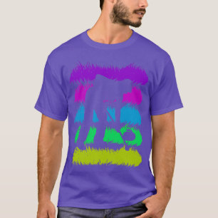 Het krullen van Schaduw met de Kleuren van de Retr T-shirt