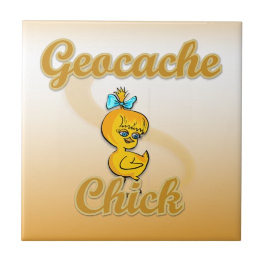Het Kuiken van Geocache Tegeltje (Voorkant)