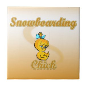 Het Kuiken van Snowboarding Tegeltje