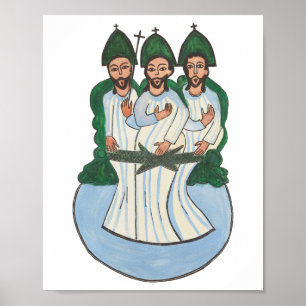 Het kunstschilderij van de Heilige Dringing Folk Poster