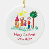 Het kunstwerk van je kind met kerst keramisch ornament (Achterkant)