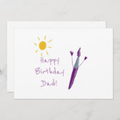 Het kunstwerk van je kind voor papa feestdagenkaart (Voorkant / Achterkant)