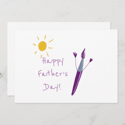 Het kunstwerk van uw kind Vaderdag Feestdagenkaart (Voorkant / Achterkant)