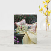 het kussen van de plattelandshuisjeportiek kaart (Gele Bloem)