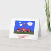 Het kussen van Tractoren onder Harten Feestdagen Kaart (Achterkant)