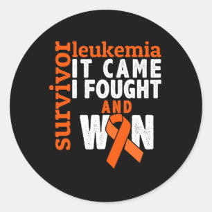 Het kwam dat ik vocht en won - leukemie kanker ove ronde sticker