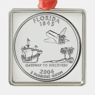 Het Kwart van de Staat van Florida Metalen Ornament