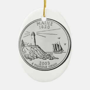 Het Kwart van de Staat van Maine Keramisch Ornament