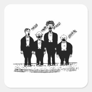 Het kwartet, Barbershop Zangers, Vierkante Sticker