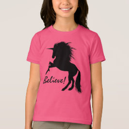 Het kweken van Black Unicorn "Believe" T-shirt