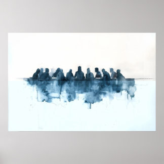 Het Laatste Avondmaal Minimalistische Watercolor B Poster