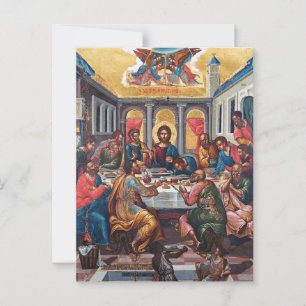 Het laatste avondmaal orthodoxe Christelijke icoon Briefkaart