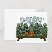 Het Laatste Avondmaal van Zombies - Halloween Paro Kaart (Voorkant / Achterkant)