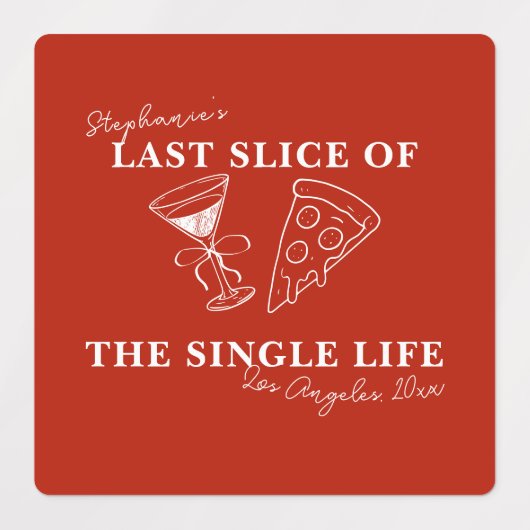 Het laatste deel van de Single Life Bachelorette Labels (Design 1)