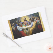 Het laatste diner Jezus Christus Kerst sticker (Envelop)