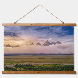 Het laatste licht bij de Tetons Hangend Wandkleed