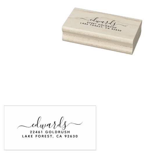 Het laatste Naam van het manuscript Modern Minimal Rubberstempel (Gestempeld)