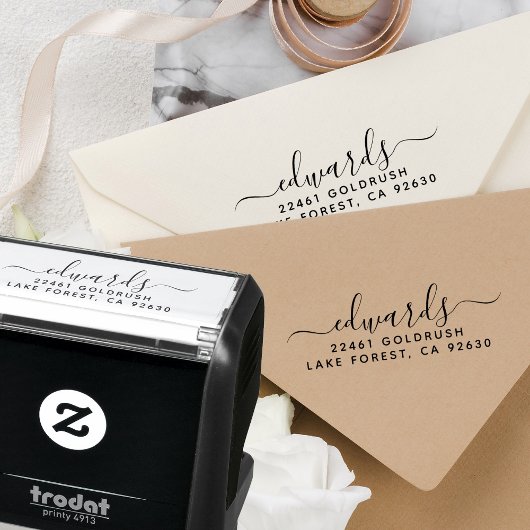 Het laatste Naam van het manuscript Modern Minimal Zelfinktende Stempel