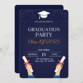 Het laatste ontwerp: afstudeerfeest kaart (Voorkant / Achterkant)