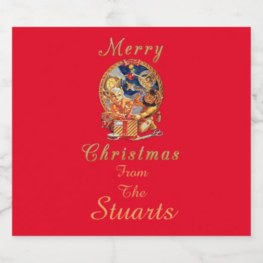 Het laatste pakket is aangepast sparkling wijnetiket (Enkel label)