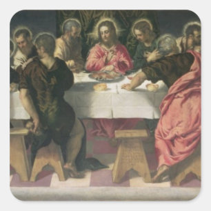 Het laatste Supper 4 Vierkante Sticker