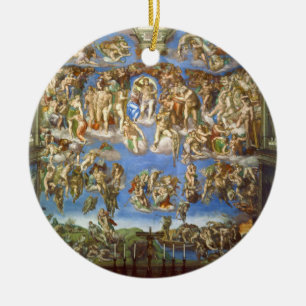 Het laatste vonnis van Michelangelo in Fresco Keramisch Ornament