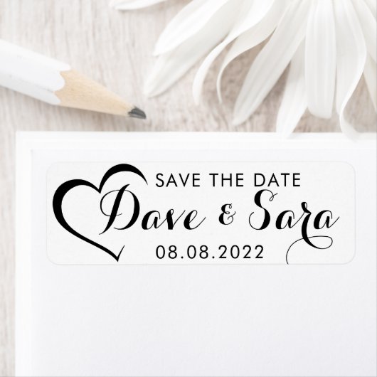 Het label Aangepaste bruiloft datumstempel opslaan (Insitu)