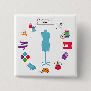 Het label aanpassen vierkante button 5,1 cm