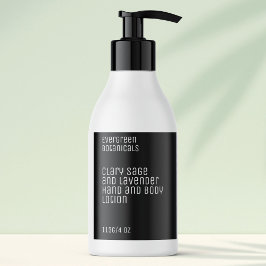 Het label van de minimalistische schoonheidsproduc