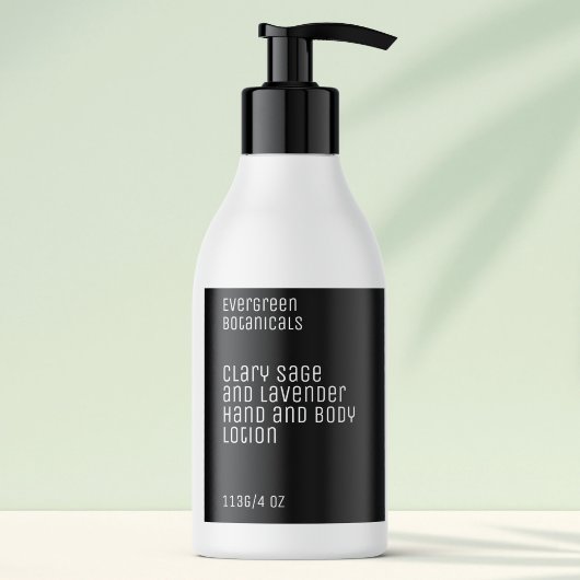 Het label van de minimalistische schoonheidsproduc